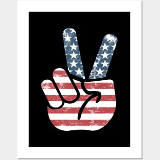 'Peace Flag Sign' Awesome July 4th Freedom Gift Posters and Art